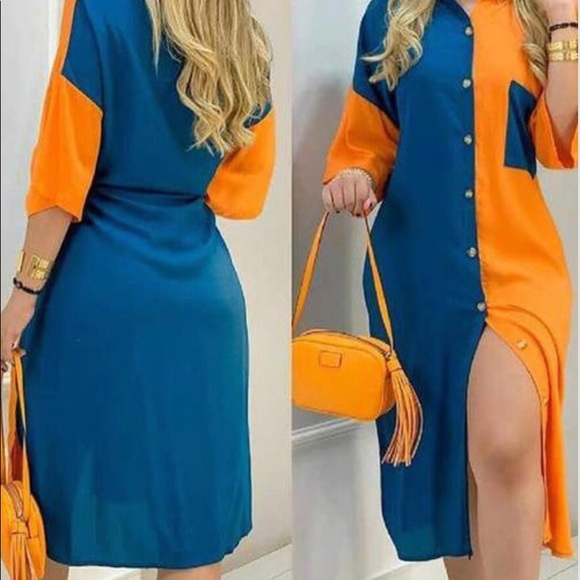 Farrah Midi Dress - Orange - Picture 1 of 1